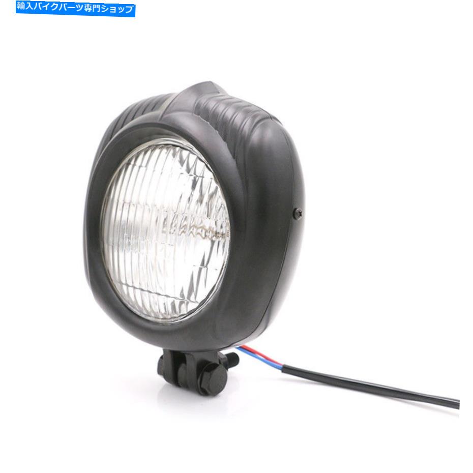 Headlight レンズレトロビンテージブラックヘッドライトランプカフェレーサーツアースクーターカスタム Lens Retro Vintage Black Headlight Lamp For Cafe Racer Touring Scooter Custom【並行輸入品】