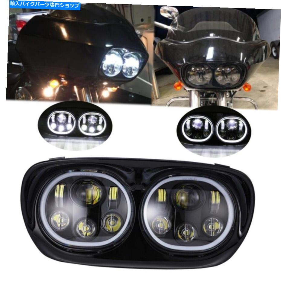 Headlight ハーレーロードグライドEFI FLTRI 2004-2013のデュアルLEDプロジェクターヘッドライトエンジェルアイ Dual LED Projector Headlight Angel Eye For Harley Road Glide EFI FLTRI 2004-2013【並行輸入品】｜Us Custom Parts Shop USDM