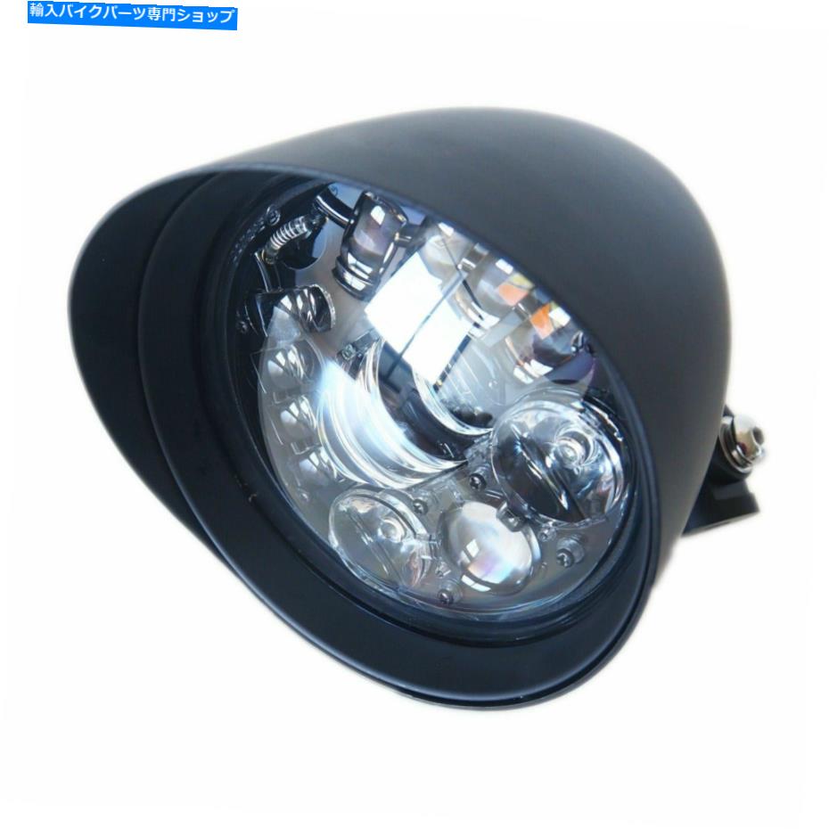 Headlight 5 3/4 "マットブラックLEDインジケーター弾丸ヘッドライトハーレースポーツスターチョッパーボバー 5 3/4" Matt black LED indicator bullet headlight Harley Sportster Chopper Bobber【並行輸入品】｜Us Custom Parts Shop USDM