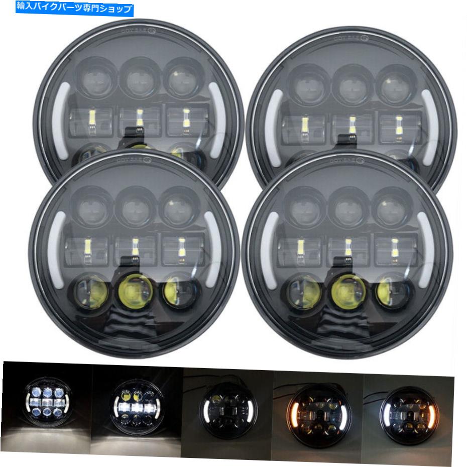 Headlight 4PCSカー5 3/4 "5.75"プロジェクターLEDヘッドライトシールビームハローリングランプ電球 4PCS Car 5 3/4" 5.75" Projector LED Headlights Sealed Beam Halo Ring Lamp Bulbs【並行輸入品】｜Us Custom Parts Shop USDM
