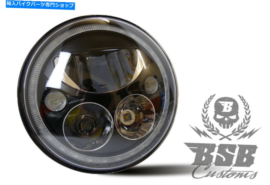 Headlight Eとサイドライトのブラックハーレーデラックスソフトアリングツーリング付きLEDヘッドライト7 " LED Headlights 7 " with E And Side Light Black Harley Deluxe Softail Touring【並行輸入品】｜Us Custom Parts Shop USDM