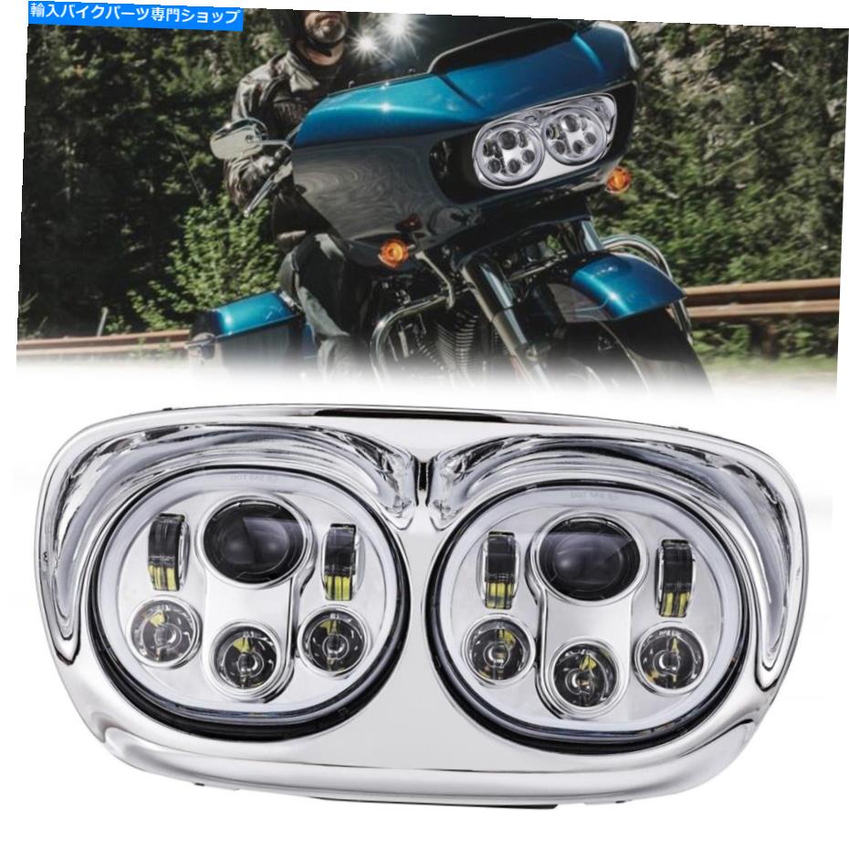 Headlight Harley Road Glide EFI FLTRI FLTR 2004-13のLEDデュアルヘッドライトランププロジェクター LED Dual Headlight Lamp Projector For Harley Road Glide EFI FLTRI FLTR 2004-13【並行輸入品】