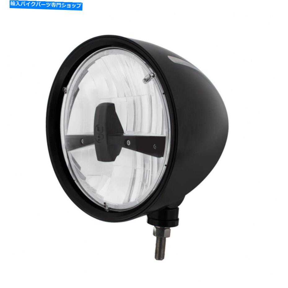 Headlight 黒の「ビレット」スタイルの溝ヘッドライト - ブラックアウト5 LED電球 Black “BILLET” Style Groove Headlight - Blackout 5 LED Bulb【並行輸入品】
