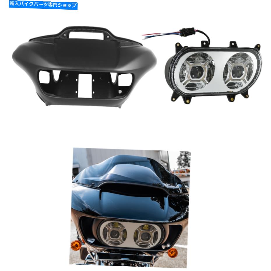 Headlight マットインナーアウターフェアリングデュアルLEDヘッドライトハーレーロードグライド15-22 18 Matte Inner Outer Fairing Dual LED Headlight Fit For Harley Road Glide 15-22 18【並行輸入品】 110,880円