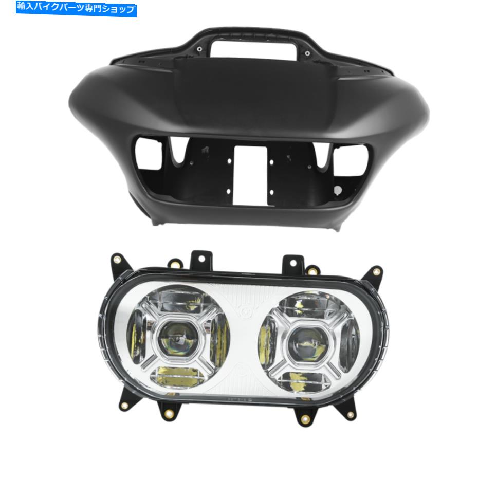 Headlight ハーレーロードグライドに合ったマットインナーアウターフェアリング＆LEDヘッドライトランプ15-22 Matte Inner Outer Fairings & LED Headlight Lamp Fit For Harley Road Glide 15-22【並行輸入品】