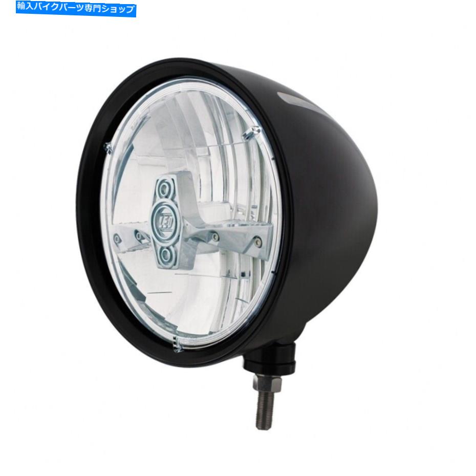 Headlight 黒い「ビレット」スタイルの溝ヘッドライト5 LED電球 - クロム Black \
