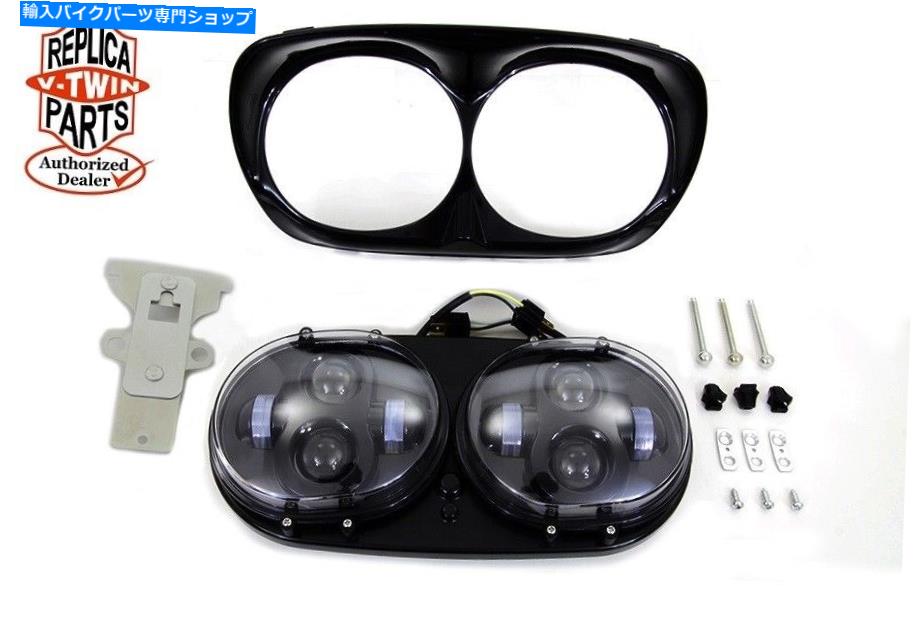 Headlight デュアルLEDヘッドランプユニットTCツーリングロードキングFLTR 2004-2013 Black Dual LED Headlamp Unit TC Touring Road King FLTR 2004-2013 Black【並行輸入品】