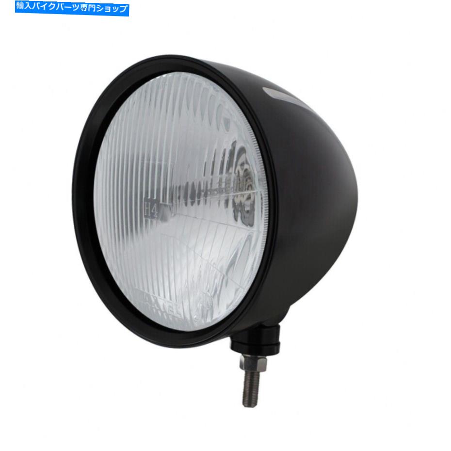 Headlight 黒の「ビレット」スタイルの溝ヘッドライトH4電球 Black \