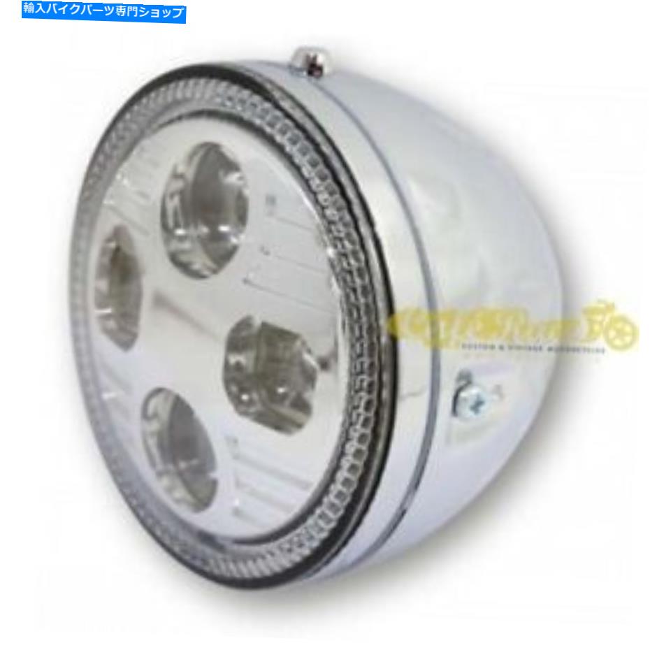 Headlight ヘッドライトクロムメッキのハイサイダーアトランタは、145mmの固定サイドを承認しました Headlight Chrome-Plated Highsider Atlanta LED 145mm Fastening Side Approved【並行輸入品】