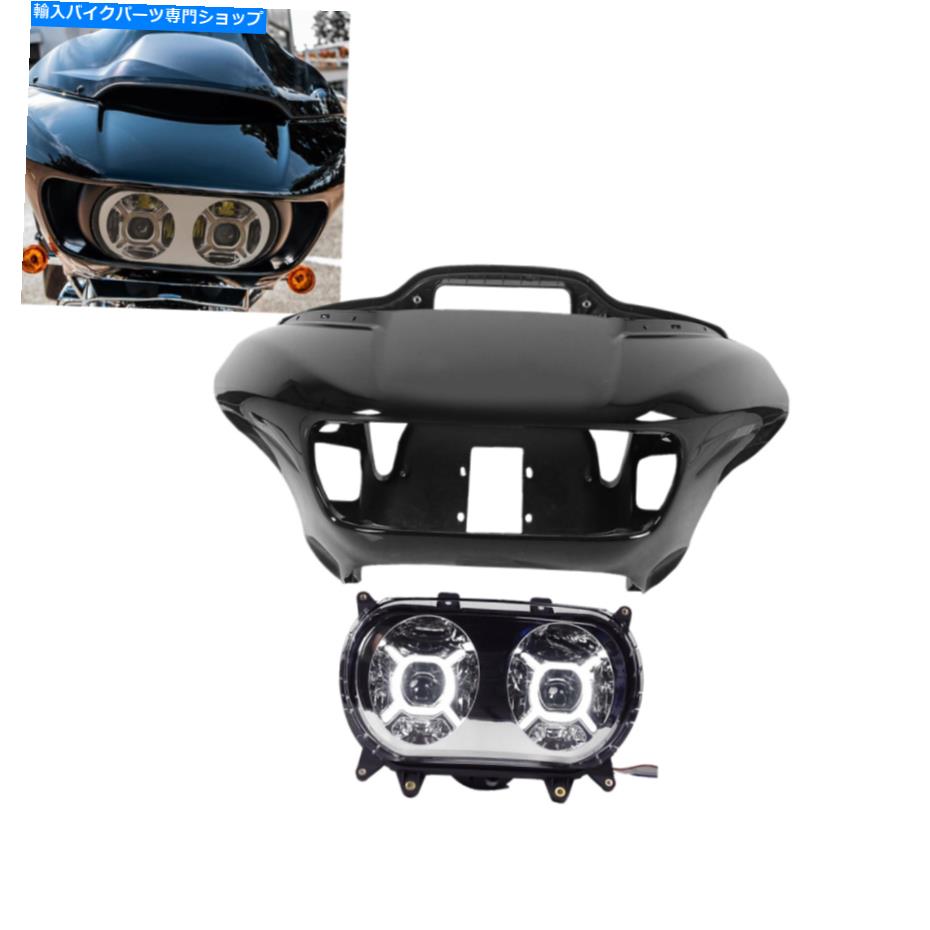 Headlight ハーレーロードグライドに適した内側の外側フェアリングLEDヘッドライトアセンブリ15-21 20 19 Inner Outer Fairing LED Headlight Assembly Fit For Harley Road Glide 15-21 20 19【並行輸入品】