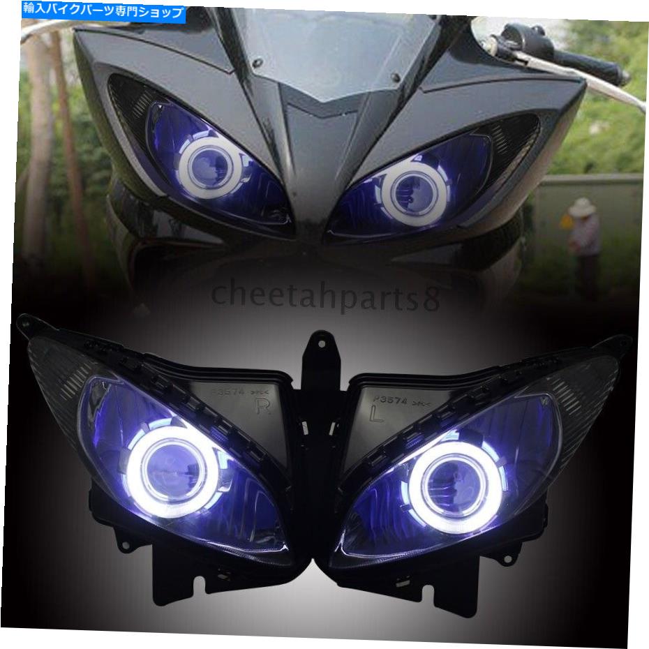 Headlight ヘッドライトアセンブリプロジェクターヘッドランプヤマハFZ6Sのダブルエンジェルアイズ03-09 Headlight Assembly Projector Headlamp Double Angel Eyes For Yamaha FZ6S 03-09【並行輸入品】
