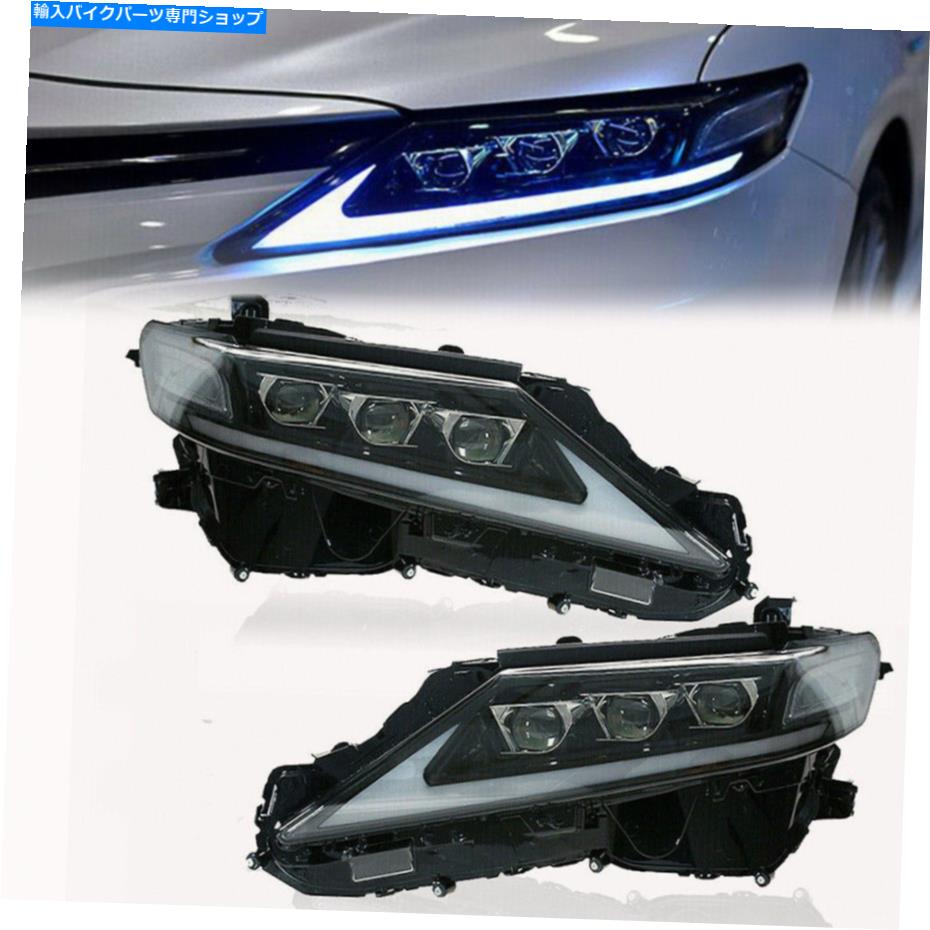 Headlight トヨタカムリ2018-2021ヘッドライトヘッドランプアセンブリLEDターンシグナルLH+RH For Toyota Camry 2018-2021 Headlight Headlamp Assembly LED Turn Signal LH+RH【並行輸入品】