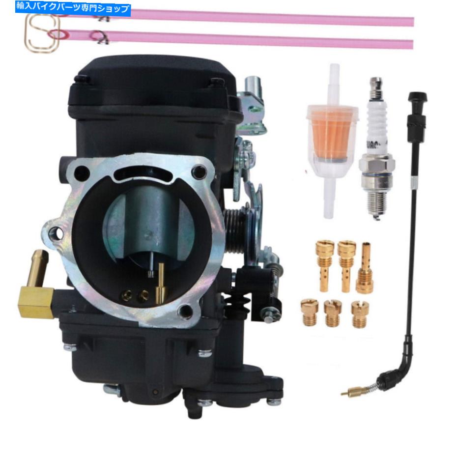 Carburetor CV40ハーレーDavidsonのブラックキャブレター＆ケーブルCV 40mm 27421-99c 27490-04 CV40 Black Carburetor & Cable For Harley Davidson CV 40mm 27421-99C 27490-04【並行輸入品】