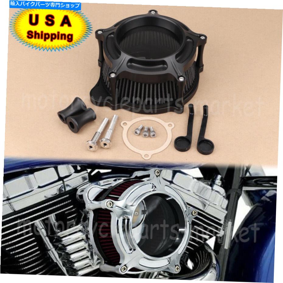 Air Filter ハーレーツアーストリートグライドロードキングのためのエアクリーナーブラックインテークフィルター08-16 Air Cleaner Black Intake Filter for Harley Touring Street Glide Road King 08-16【並行輸入品】｜Us Custom Parts Shop USDM