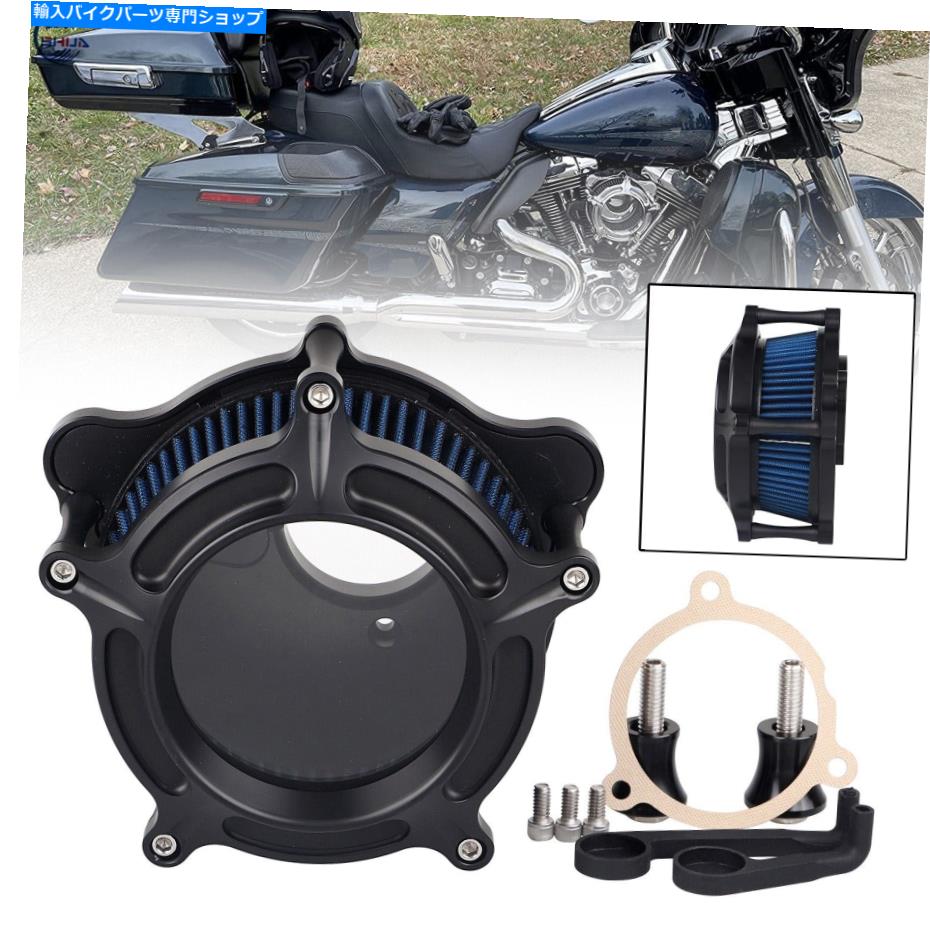 Air Filter ハーレーファットボーイFLFB 107ツーリングトライク用の透明エアクリーナーブルー吸気フィルター Clarity Air Cleaner Blue Intake Filter For Harley Fat Boy FLFB 107 Touring Trike【並行輸入品】