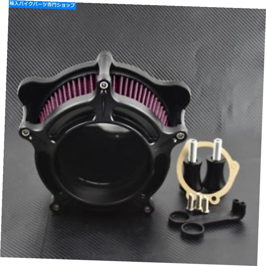 Air Filter ハーレーツーリングロードキング用ブラックエアクリーナー吸気フィルターシステムキット Black Air Cleaner Intake Filter System Kit For Harley Touring Road King Glide US【並行輸入品】 45,936円