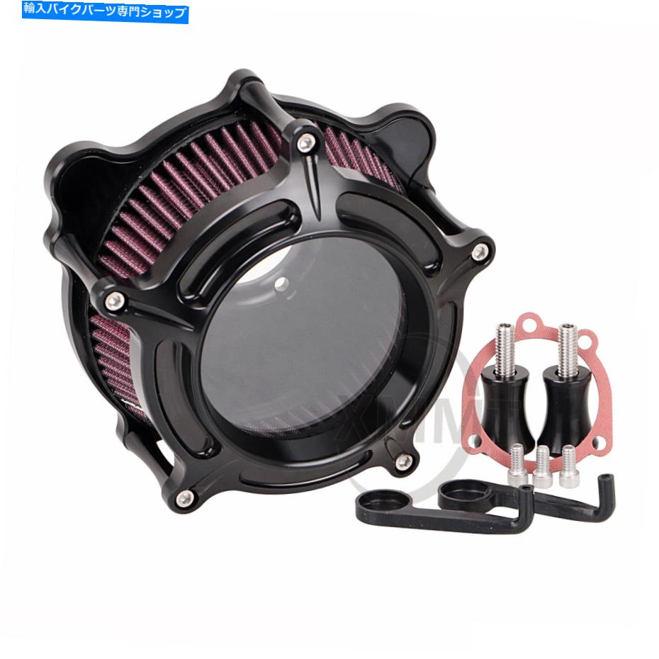 Air Filter ハーレーツアーダイナ用の光沢のある黒いアルミニウムエアクリーナー吸気フィルターシステム Glossy Black Aluminum Air Cleaner Intake Filter System FOR Harley Touring Dyna【並行輸入品】