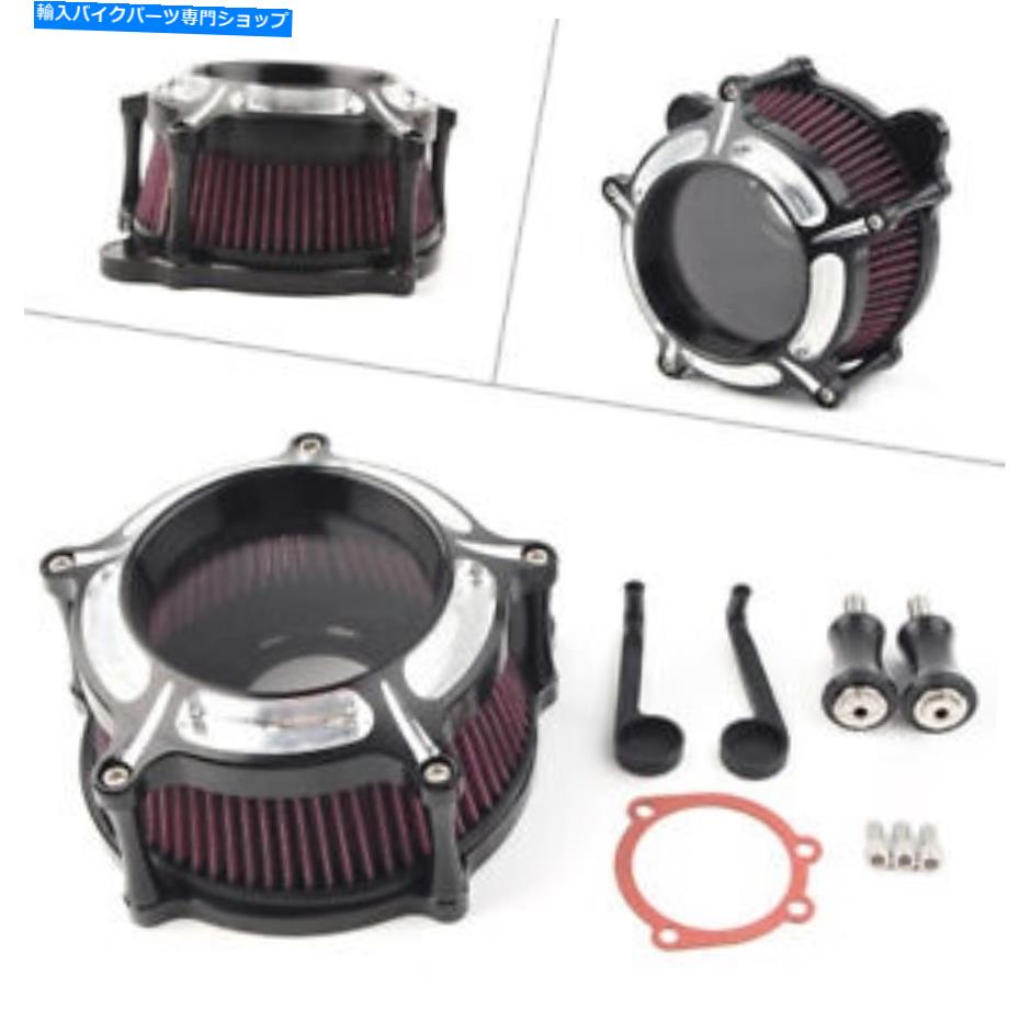 Air Filter モーターブラッククリアエアクリーナーフィルターフィルターハーレーツーリングダイナFXDLSのための赤い要素 Motor Black Clear Air Cleaner Filter Red Element For Harley Touring Dyna FXDLS【並行輸入品】