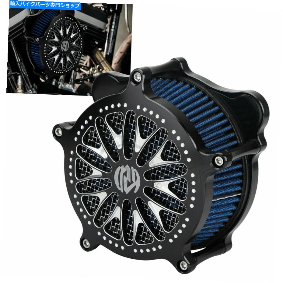 Air Filter ハーレーロードキンググライドFLTRのブラックRSDコントラストカットエアクリーナー吸気フィルターフィルター Black RSD Contrast Cut Air Cleaner Intake Filter For Harley Road King Glide FLTR【並行輸入品】