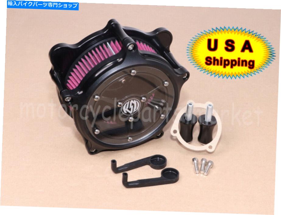 Air Filter ハーレーダイナストリートボブワイドグライドFXD 93-17の明確なブラックエアフィルター摂取量 Clarity Black Air Filter Intake For Harley Dyna Street Bob Wide Glide FXD 93-17【並行輸入品】
