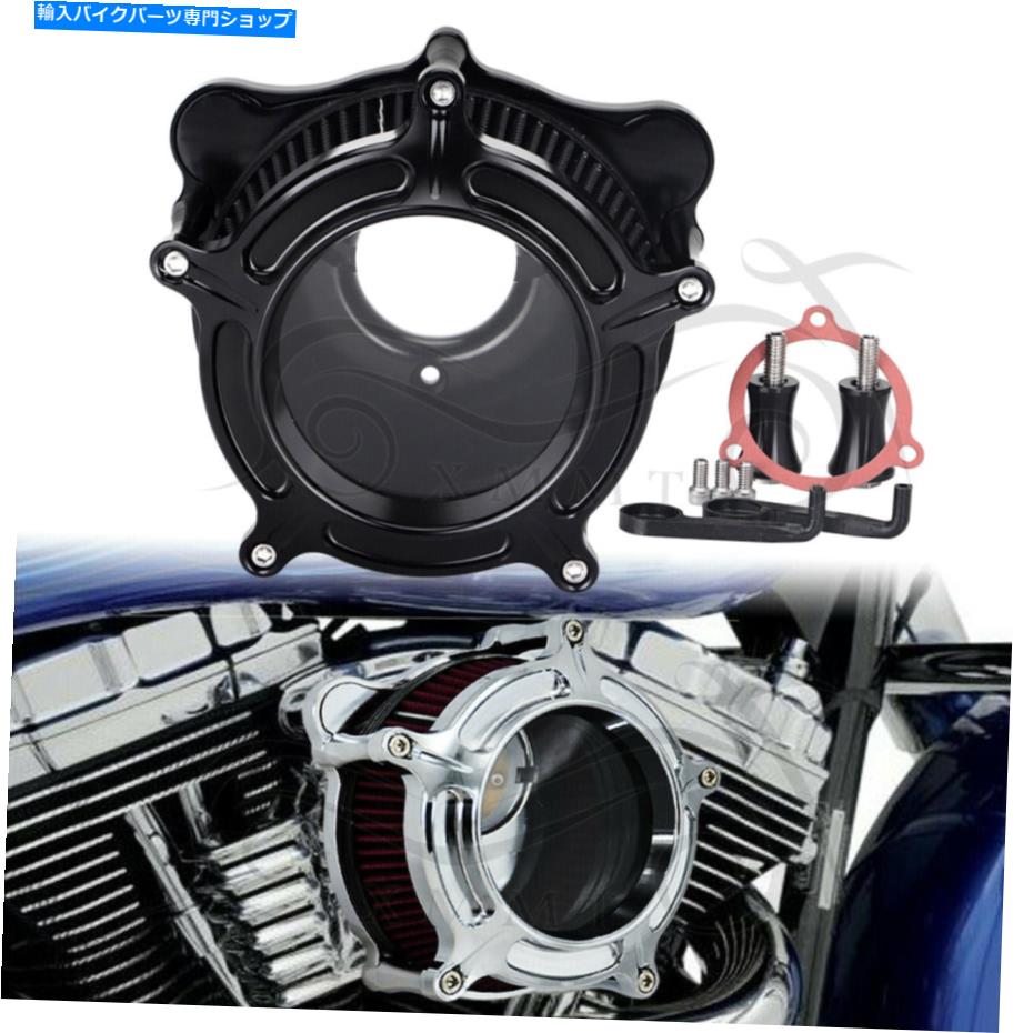 Air Filter ハーレーロードエレクトラストリートグライド用のクリアブラックエアクリーナーインテークフィルターキット Clear Black Air Cleaner Intake Filter Kit For Harley Road Electra Street Glide【並行輸入品】