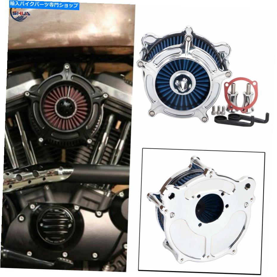 Air Filter クロムCNCエアクリーナーインテークフィルターキットハーレーツーリングソフトアイルFXSTダイナ Chrome CNC Air Cleaner Intake Filter Kits For Harley Touring Softail FXST Dyna【並行輸入品】