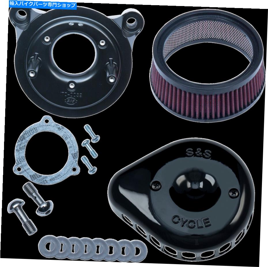 Air Filter S＆Sサイクルミニティアドロップステルスエアクリーナー - ハーレー用グロスブラック170-0438 S & S Cycle Mini Teardrop Stealth Air Cleaner - Gloss Black for Harley 170-0438【並行輸入品】