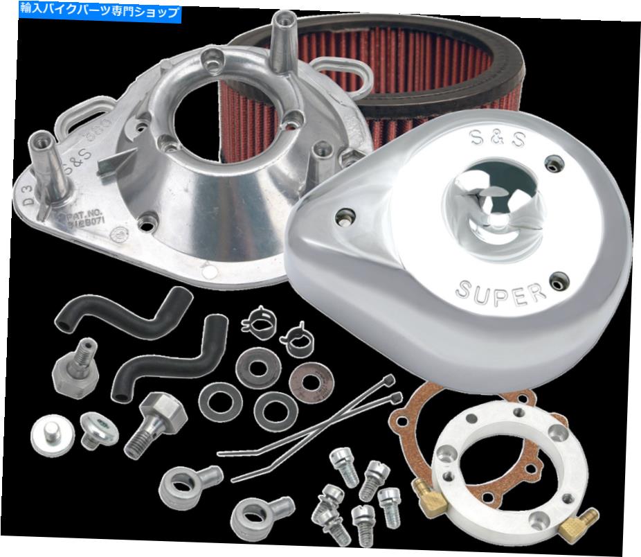 Air Filter S＆Sエアインテーク、ティアドロップ、デルファイEFI、クロム、ハーレーBT 01-17、Exc TBW、CVO S&S Air Intake, Teardrop, Delphi EFI, Chrome, Harley BT 01-17, exc TBW and CVO【並行輸入品】