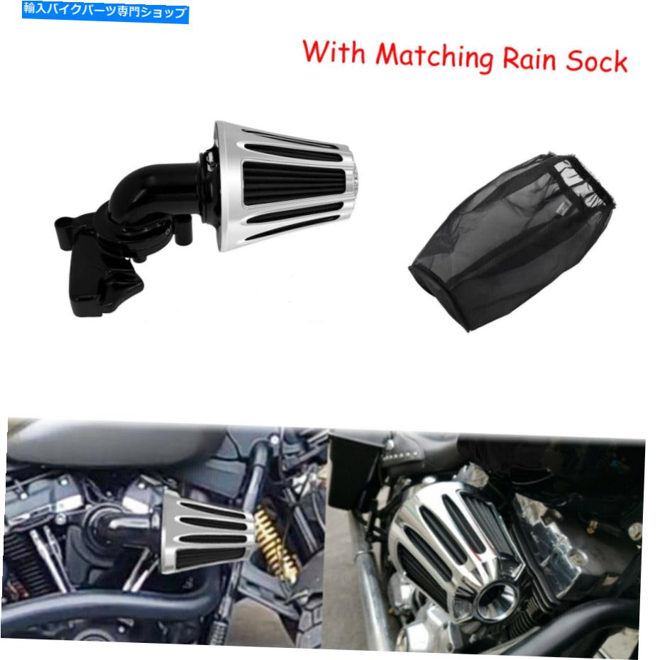 Air Filter クロムゲージカットエアクリーナーレインソックフィットハーレーM8ツーリングソフトアイル2018-21 Chrome Gauge Cut Air Cleaner Rain Sock Fit For Harley M8 Touring Softail 2018-21【並行輸入品】