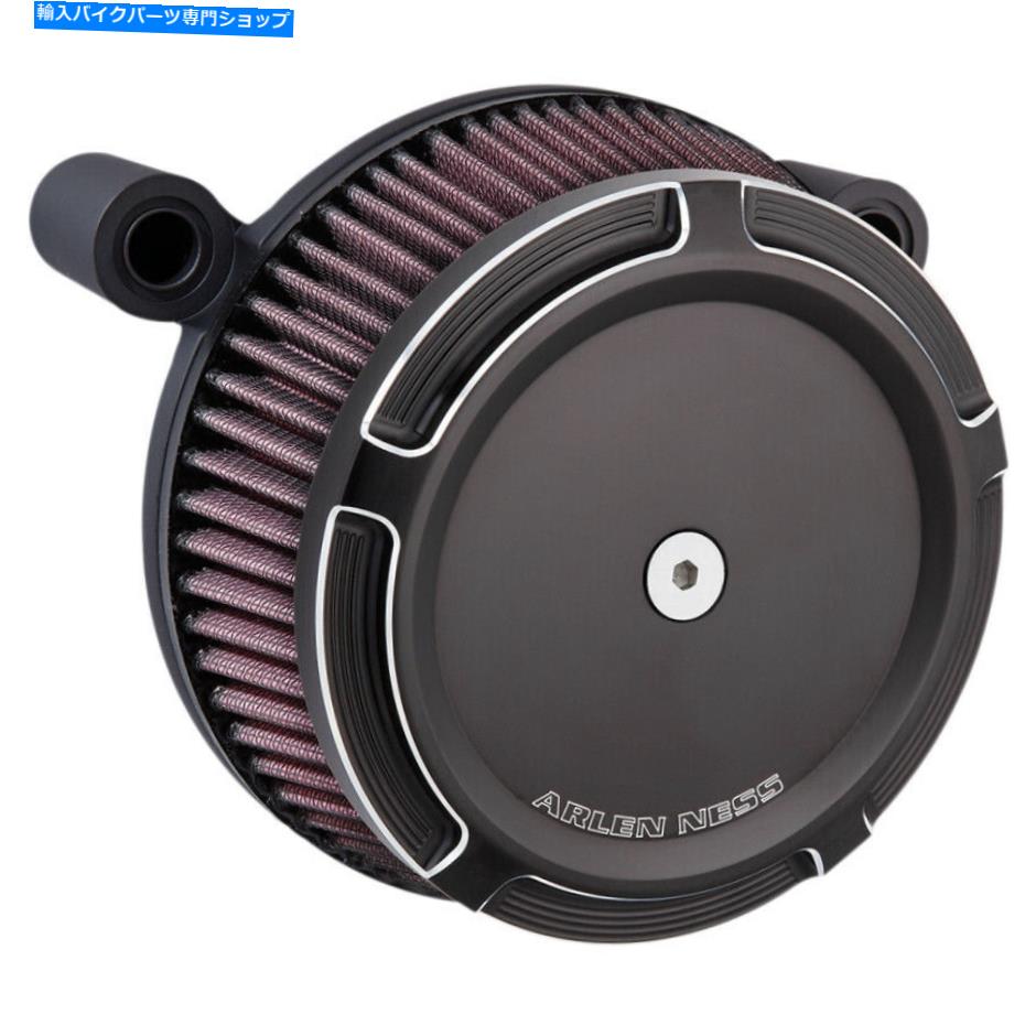 Air Filter アーレンネスブラックビッグサッカーステージIエアクリーナーw/ beveledカバーM8 17-19 Arlen Ness Black Big Sucker Stage I Air Cleaner w/ Beveled Cover M8 17-19【並行輸入品】