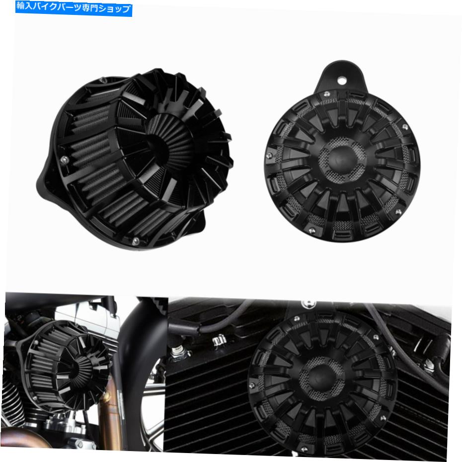 Air Filter オールブラックエアクリーナーホーンスピーカーカバーハーレーM8ツーリングソフトイルズ18-20に適しています All Black Air Cleaner Horn Speaker Cover Fit For Harley M8 Touring Softail 18-20【並行輸入品】