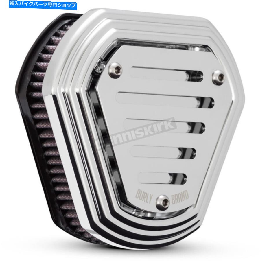 Air Filter Burly Brand Chromeスロットヘックスエアクリーナー-B09-0009C（CAへの船なし） Burly Brand Chrome Slotted Hex Air Cleaner - B09-0009C (no ship to CA)【並行輸入品】