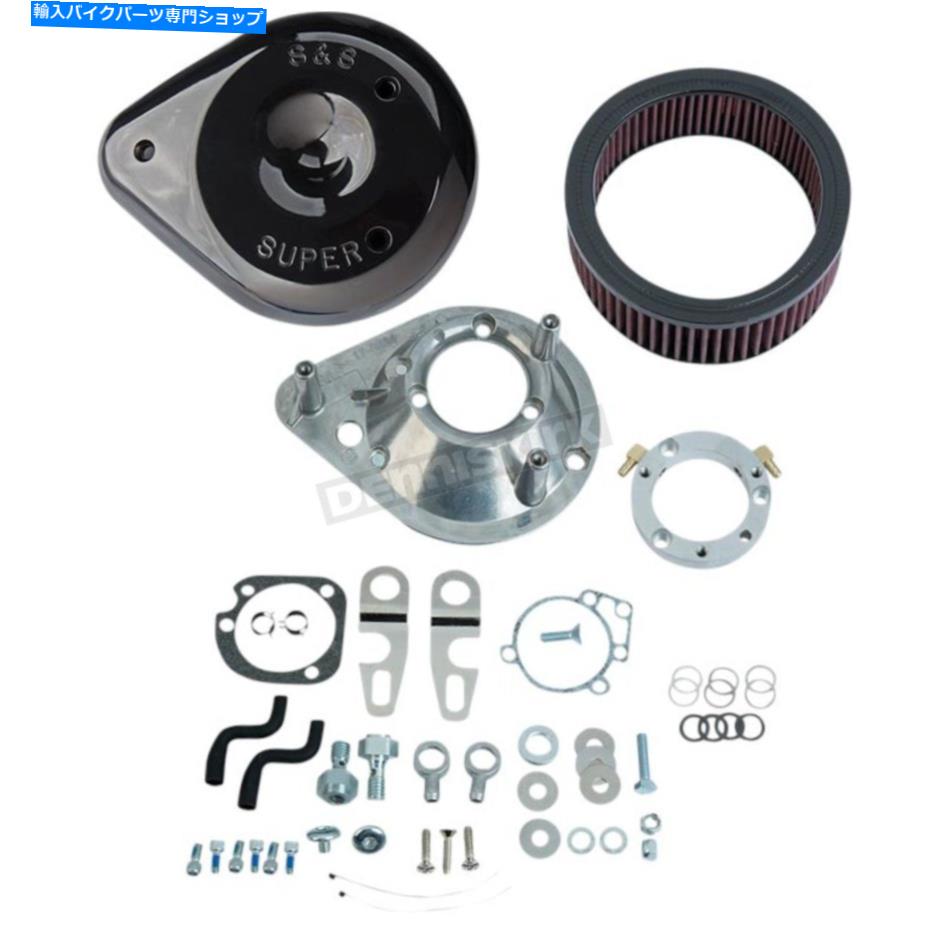 Air Filter S＆Sサイクルブラックティアドロップエアクリーナーキット-170-0307E（CAに船はありません） S&S Cycle Black Tear Drop Air Cleaner Kit - 170-0307E (no ship to CA)【並行輸入品】