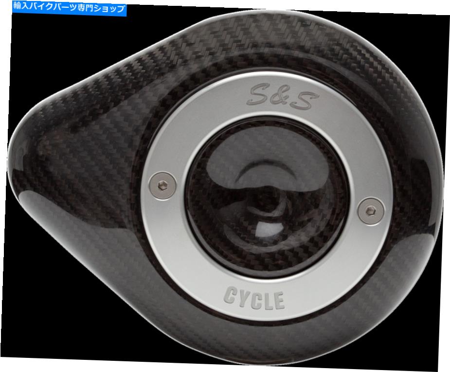 Air Filter S＆Sブラックカーボンファイバーティアドロップステルスエアフィルターカバーハーレーデビッドソン S&S Black Carbon Fiber Teardrop Stealth Air Filter Cover for Harley Davidson【並行輸入品】