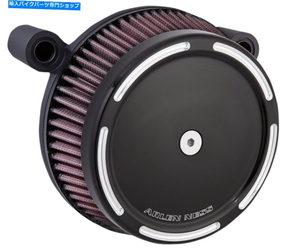 Air Filter アーレンネスビッグサッカーステージ1ブラックエアフィルターキット付きスロットトラックカバー50-836 Arlen Ness Big Sucker Stage 1 Black Air Filter Kit w/ Slot Track Cover 50-836【並行輸入品】