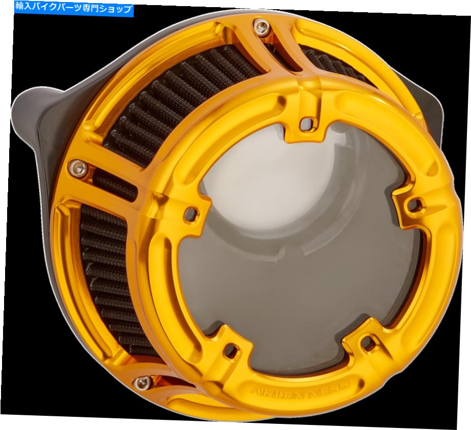 Air Filter アーレンネスメソッドクリア吸盤エアクリーナーキットゴールド18-175 Arlen Ness Method Clear Sucker Air Cleaner Kits Gold 18-175【並行輸入品】