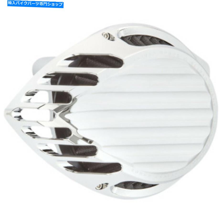 Air Filter ラフクラフトクロムフィンのエアクリーナーインテークブリーザーハーレー2001-2017ツインカム Rough Crafts Chrome Finned Air Cleaner Intake Breather Harley 2001-2017 Twin Cam【並行輸入品】