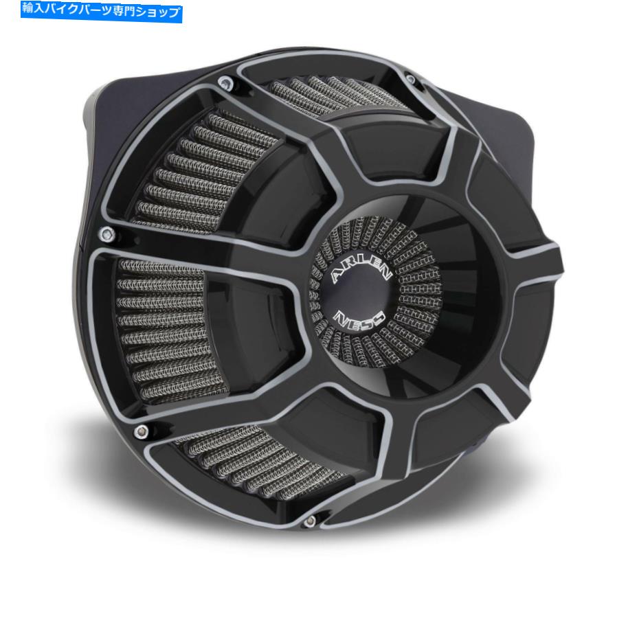 Air Filter Arlen Ness 18-937 V-Twin Black Beveled用の逆シリーズエアクリーナーキット Arlen Ness 18-937 Inverted Series Air Cleaner Kits for V-Twin Black Beveled【並行輸入品】