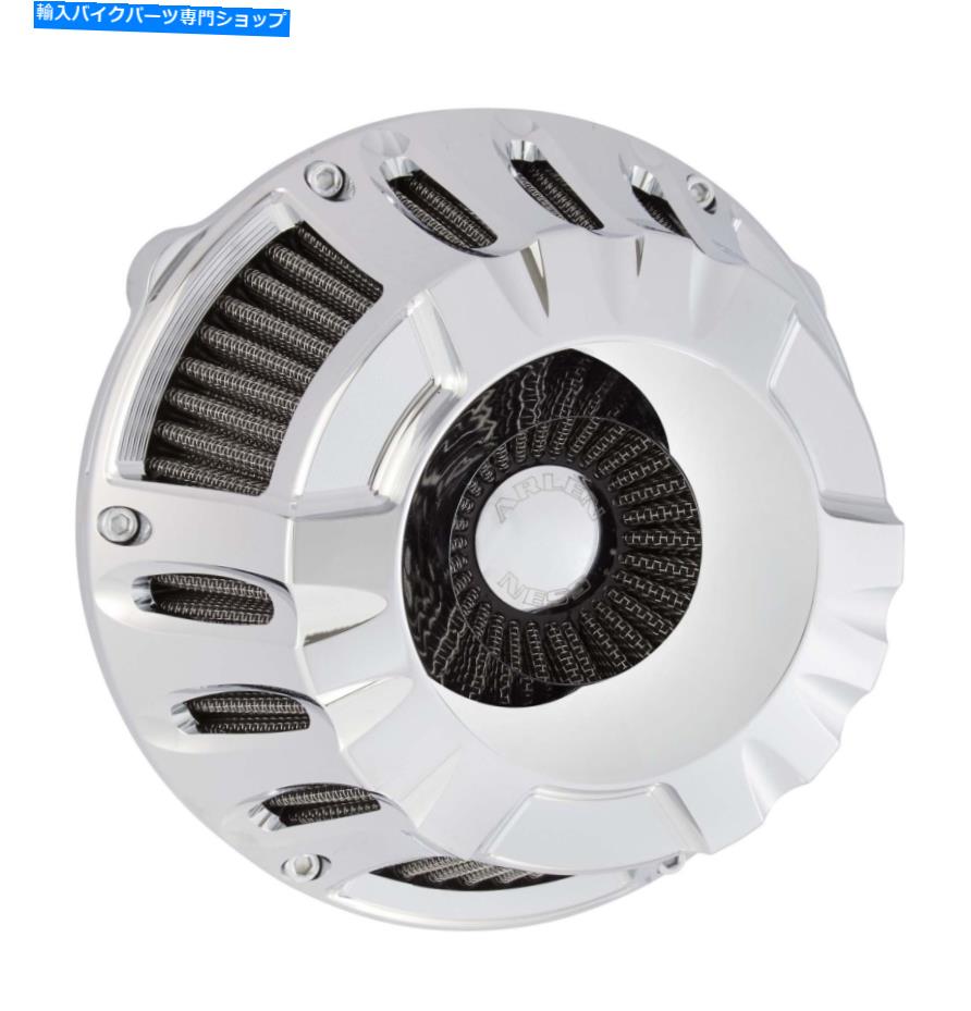 Air Filter アーレンネス逆カットクロムステージ1エアクリーナーハーレーXL 91-16 Arlen Ness Inverted Deep Cut Chrome Stage 1 Air Cleaner Harley XL 91-16【並行輸入品】