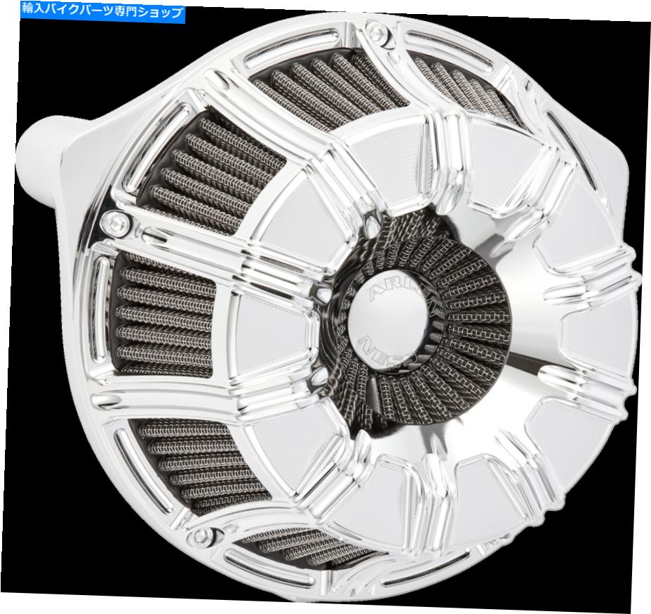 Air Filter Arlen Ness Chrome 10ゲージ逆シリーズエアクリーナーキット-18-946 Arlen Ness Chrome 10-Gauge Inverted Series Air Cleaner Kit - 18-946【並行輸入品】