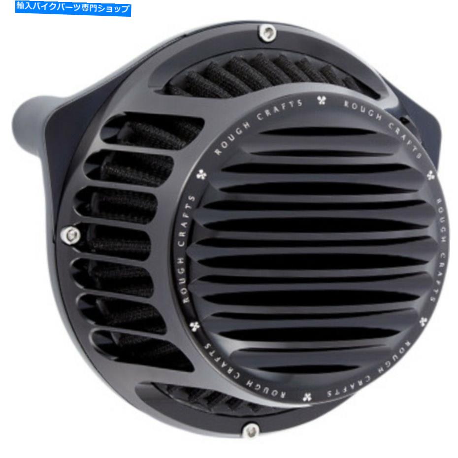 Air Filter ラフクラフトブラックラウンドエアクリーナーインテークブリーザーハーレー2001-2017ツインカム Rough Crafts Black Round Air Cleaner Intake Breather Harley 2001-2017 Twin Cam【並行輸入品】