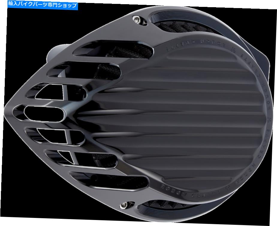 Air Filter ラフクラフトブラックフィン付きエアクリーナーフィルターキット1988-2021ハーレースポーツスターXLH Rough Crafts Black Finned Air Cleaner Filter Kit 1988-2021 Harley Sportster XLH【並行輸入品】