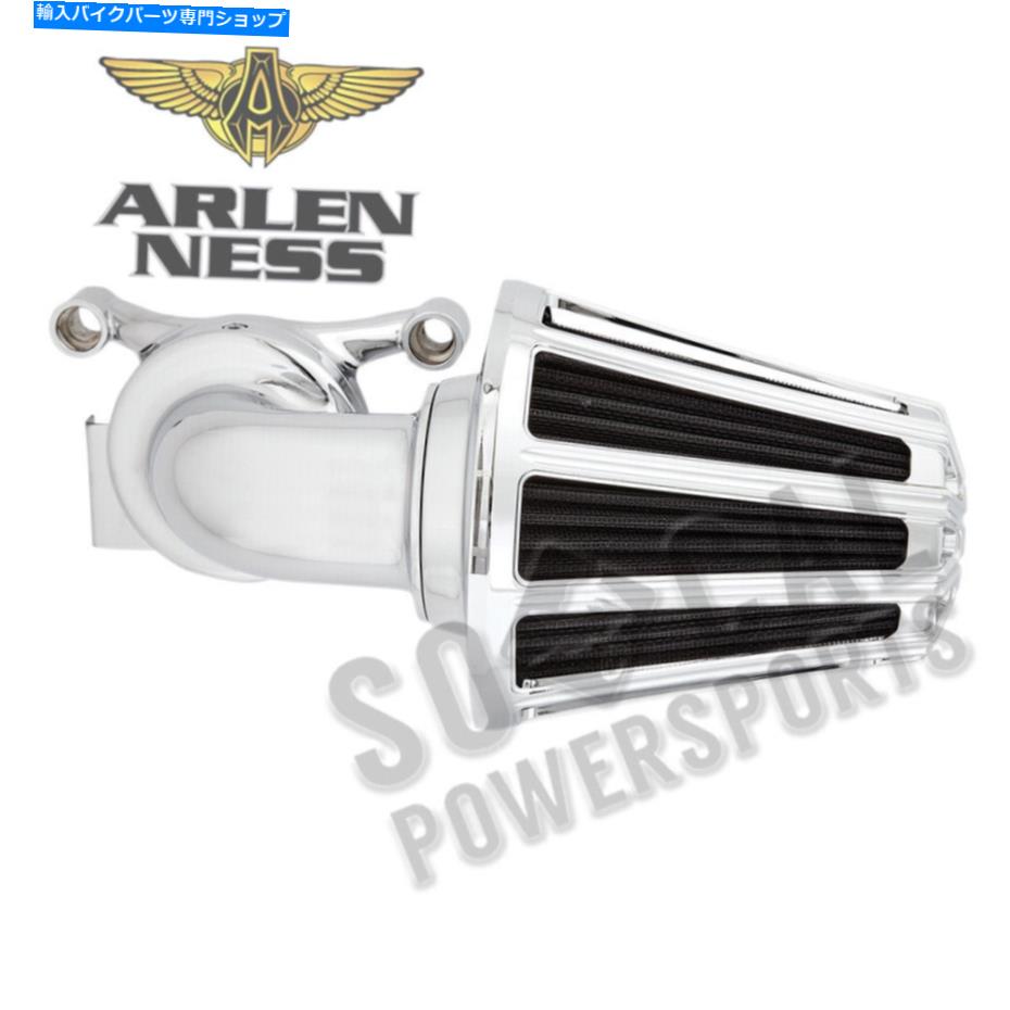 Air Filter アーレンネスモンスターサッカーエアクリーナーキットカバー付きエアクリーナーキット-10ゲージ-Chrome -81027 Arlen Ness Monster Sucker Air Cleaner Kit with Cover - 10-Gauge - Chrome - 81027【並行輸入品】