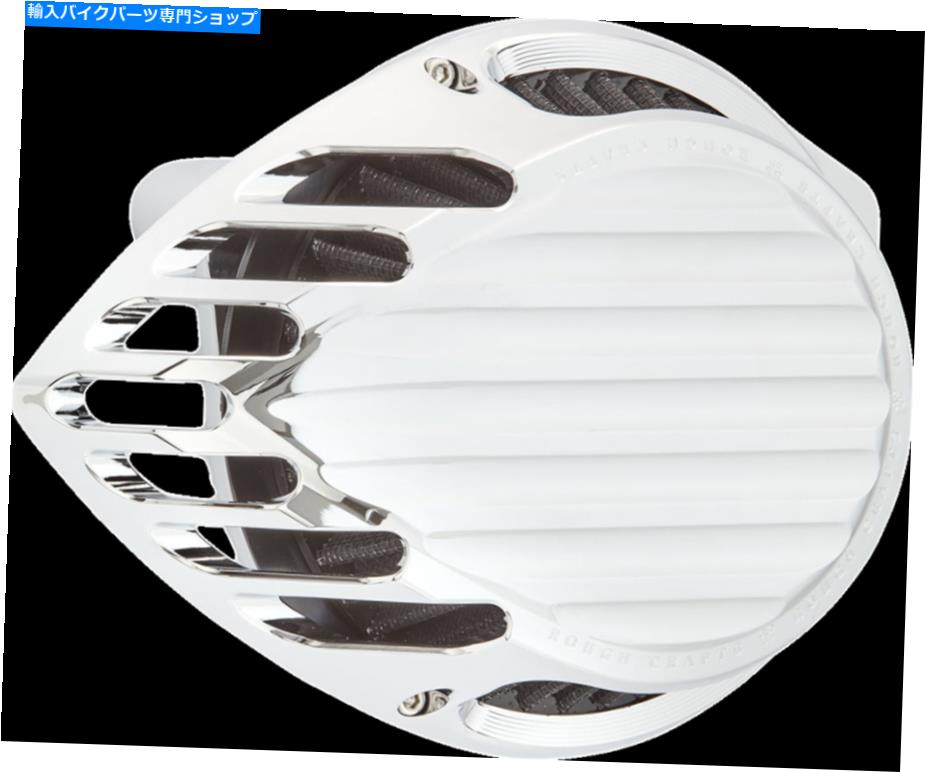 Air Filter ラフクラフトクロムフィン付きエアクリーナーフィルターキット1999-2017 HarleySoftail FLS Rough Crafts Chrome Finned Air Cleaner Filter Kit 1999-2017 Harley Softail FLS【並行輸入品】