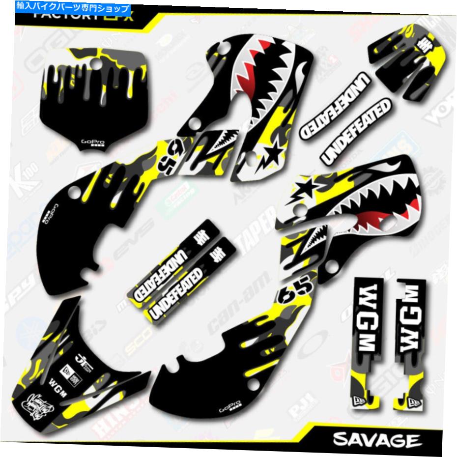 Graphics decal kit グレー＆イエローカモサベージレーシンググラフィックキットフィット01-21スズキRM65 RM 65デカール Gray & Yellow Camo Savage Racing Graphics Kit fits 01-21 Suzuki RM65 RM 65 Decal【並行輸入品】
