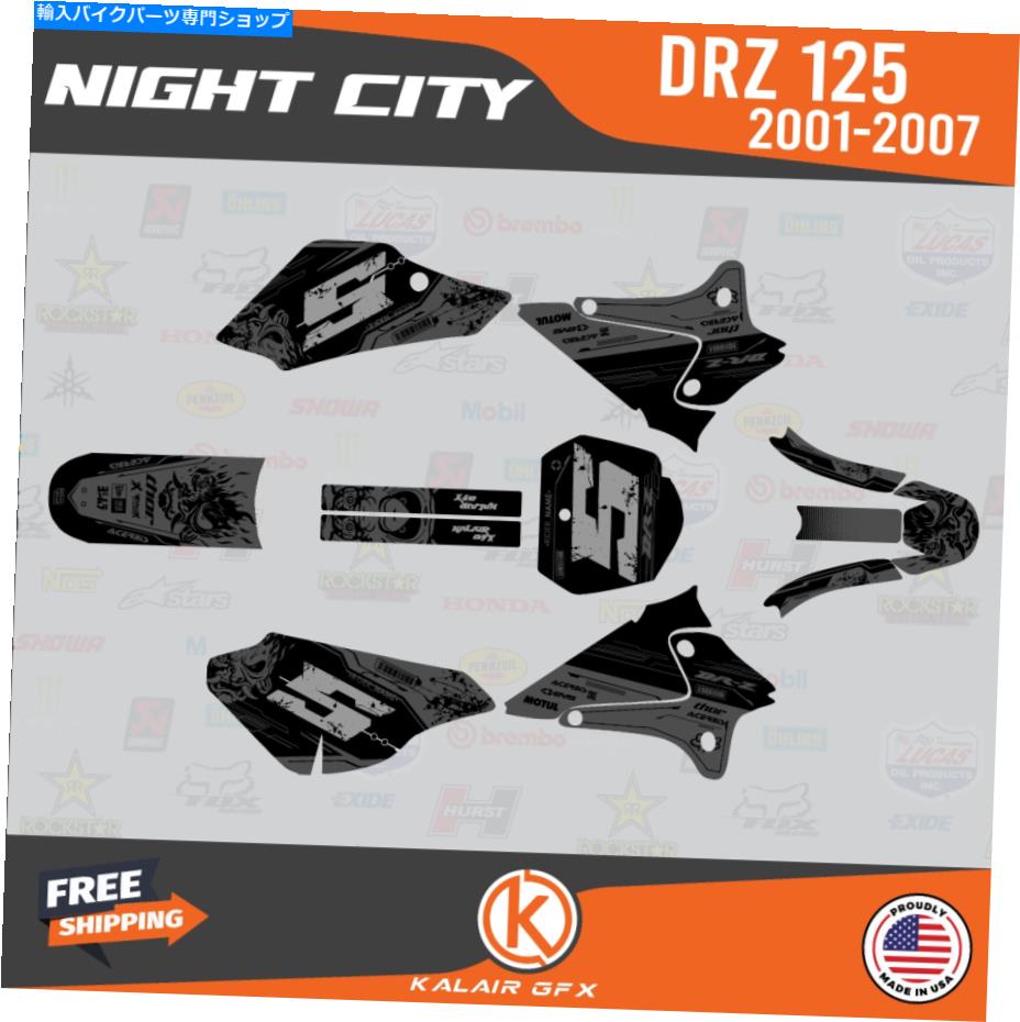 Graphics decal kit スズキDRZ125用のグラフィックスデカールキット（2001-2007）DRZ 125ナイトシティスモーク Graphics Decal Kit For Suzuki DRZ125 (2001-2007) DRZ 125 Night City- smoke【並行輸入品】 39,397円