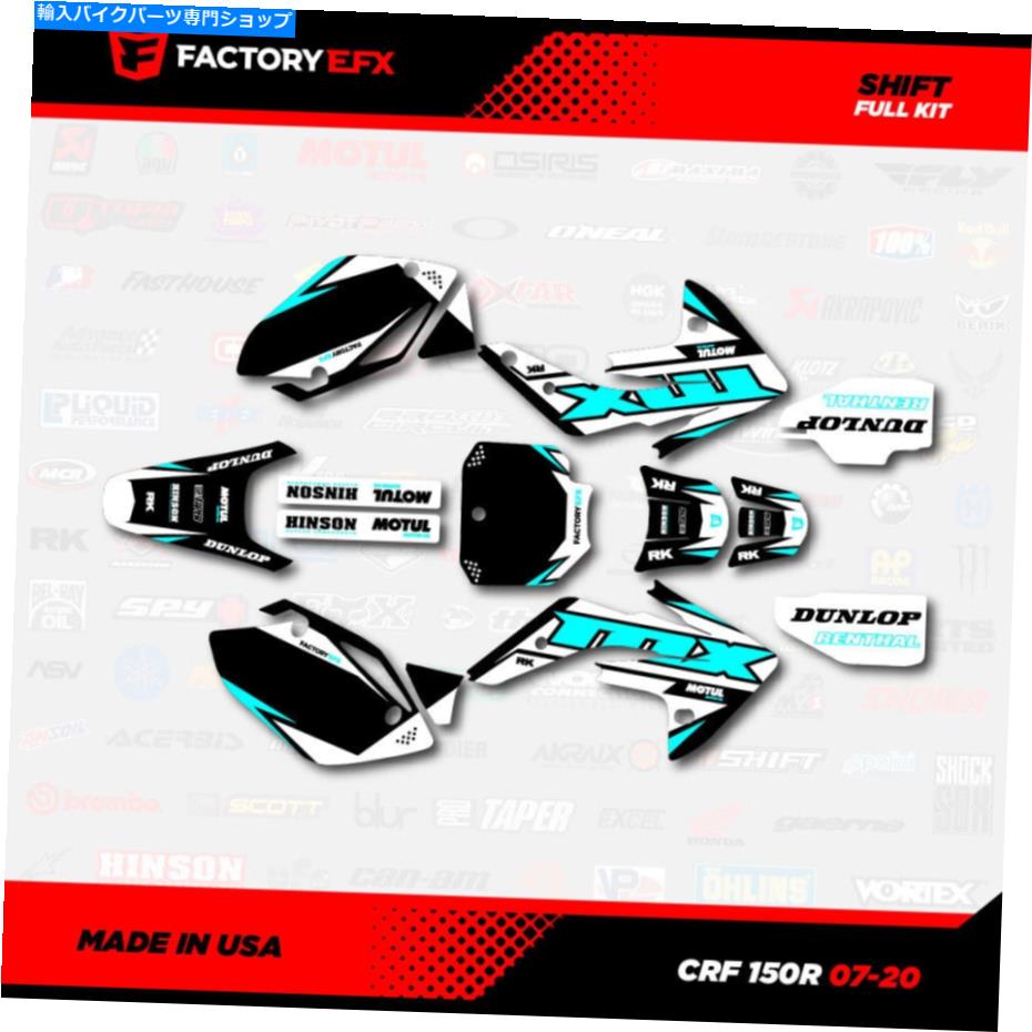Graphics decal kit Black＆Cyan Shift Racing Graphics KitはホンダCRF150R 07-20 CRF 150Rデカールに適合します Black & Cyan Shift Racing Graphics kit fits Honda Crf150R 07-20 Crf 150R Decal【並行輸入品】