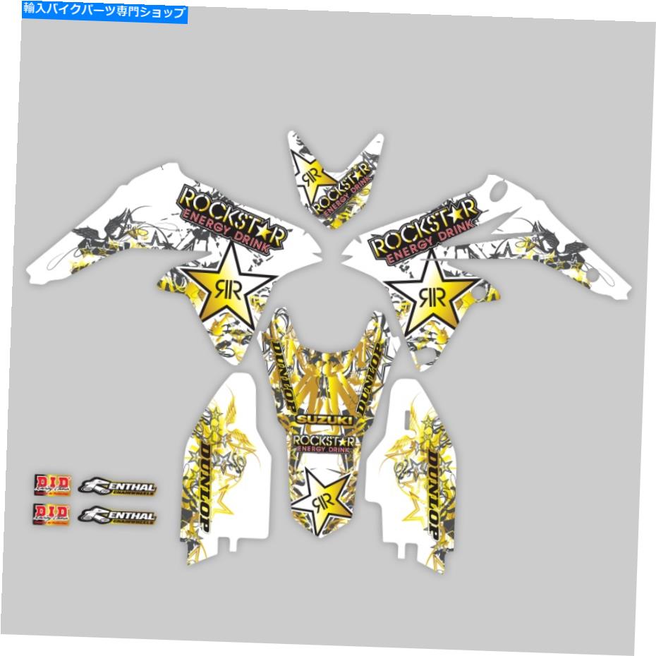 Graphics decal kit 1999-2000スズキRM 250グラフィックスステッカーキットRM250ロックスター:ホワイトゴールドデカール 1999 - 2000 SUZUKI RM 250 GRAPHICS STICKER KIT RM250 ROCKSTAR : WHITE GOLD DECAL【並行輸入品】