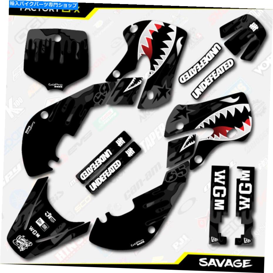 Graphics decal kit ブラックカモサベージレーシンググラフィックスキットフィット01-21スズキRM65 RM 65デカール Black Camo Savage Racing Graphics Kit fits 01-21 Suzuki RM65 RM 65 Decal【並行輸入品】