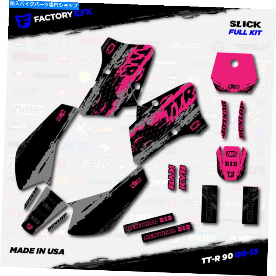 Graphics decal kit グレー＆ピンクスリックレーシンググラフィックスキットフィット00-08ヤマハTTR90 TTR 90デカール Gray & Pink Slick Racing Graphics Kit fits 00-08 YAMAHA TTR90 TTR 90 decal【並行輸入品】